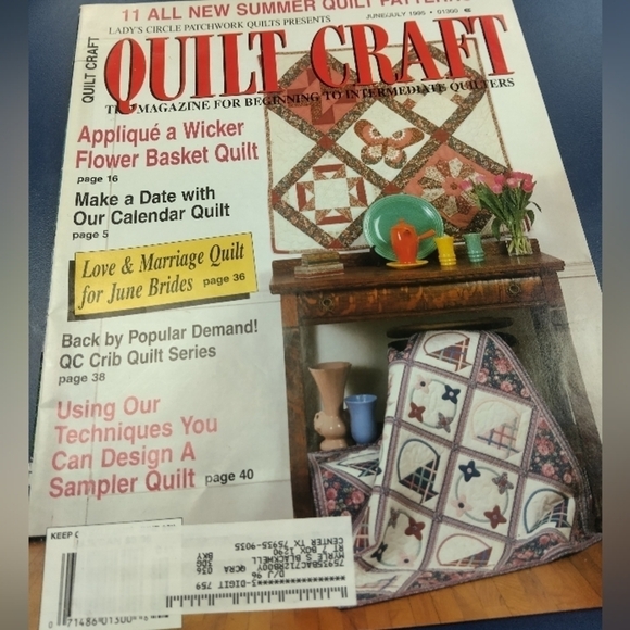 Vintage Quilt Craft Magazine June July 1995 Quilt Patterns Quilting - Picture 1 of 1